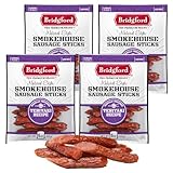 Bridgford Smokehouse Sausage Sticks Teriyaki 5 oz Pack of 4 - Made with Beef and Pork - Gluten Free High Protein Summer Sausage Beef Snack - Smoked, Savory, and Ready-to-Eat for Any Adventure