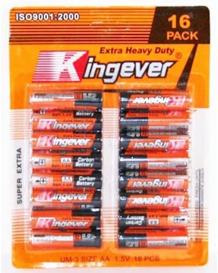 Miniatura 2 de Kingever AA Batteries, paquete de 16 pilas alcalinas KingEver extra resistentes, 7 años de vida útil, 16 unidades (paquete de 1)