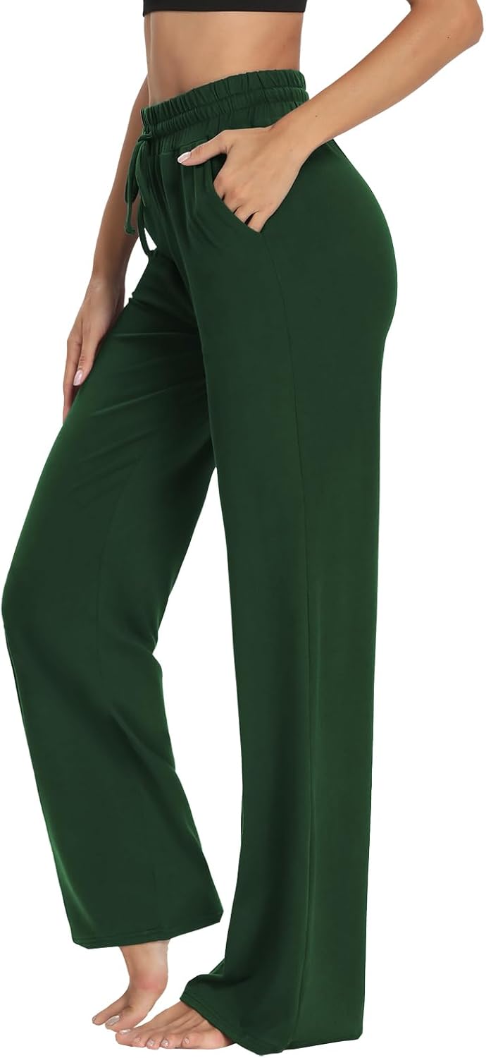 Sarin Mathews Womens Yoga Sweatpants Wide Leg High Waisted Lounge Pajamas Pants Comfy Workout Loose Pants with Pockets - Image 2