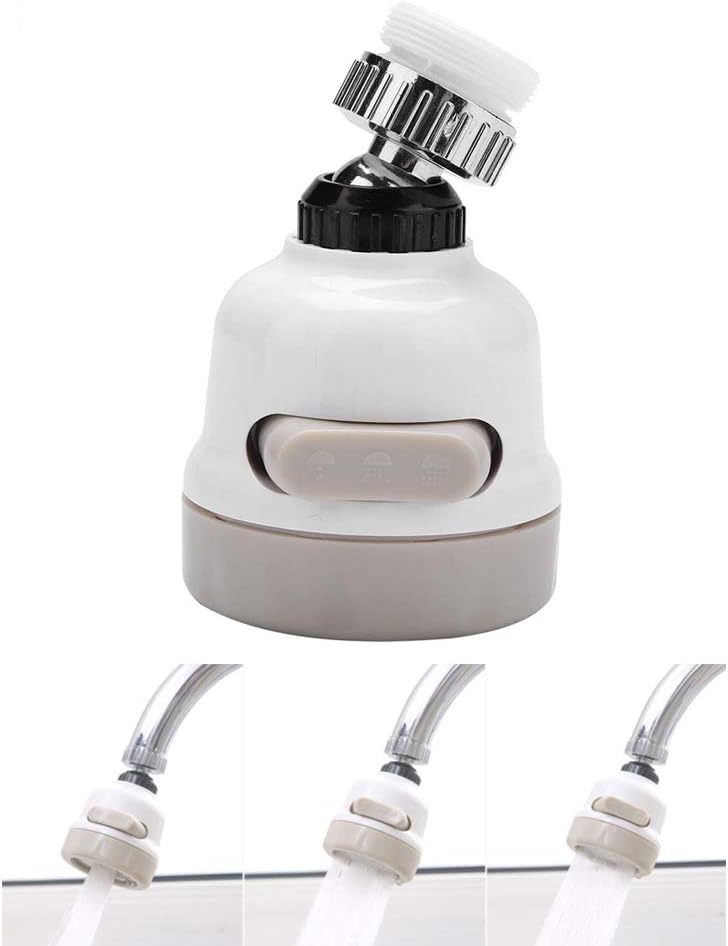 Movable Kitchen Tap Head, 360° Rotatable ABS Faucet Spray Head Tap, Splash Filter Nozzle, 3 Modes Adjustment
