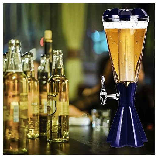 REAWOW Tireuse a Biere 3l Girafe a Biere Distributeur de Boissons avec Tour de bière et Tube de Glace et Balise Lumineuse en fût pour Une soirée dansante