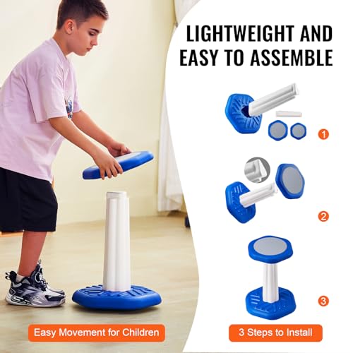 Image of VEVOR Kids Wobble Chair, Active Chair with Sponge Cushion, Wobble Stool Improves Focus, Posture and Calm Children, Ideal for Schools and Home, Age 7-14, Blue