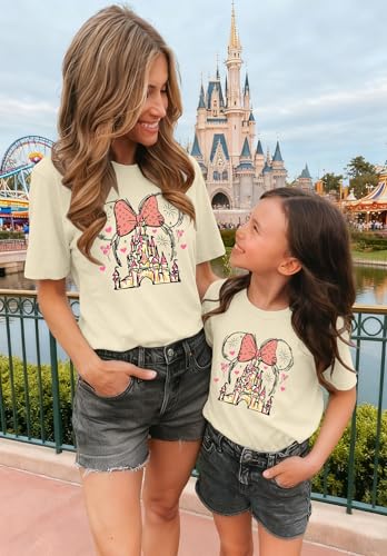 Image of Magical Shirts Women Girls Family Vacation Matching Shirt Magic Kingdom T-Shirt Mommy and Me Trip Short Sleeve Tops