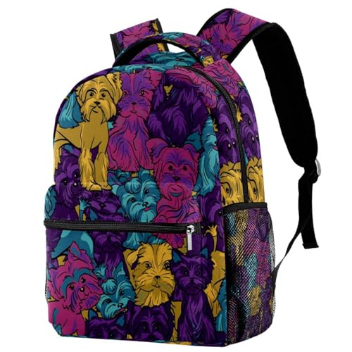 Sac à dos d'école Yorkshire Terrier pour ranger classeurs et grand format A4