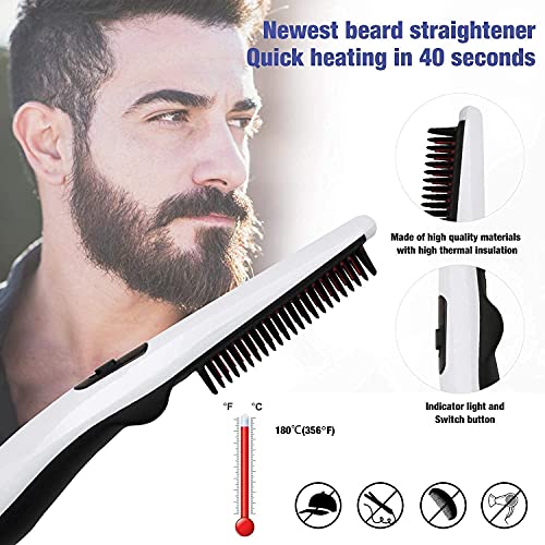 Image of Quick Hair Styler for Men Electric Beard Straightener Massage Hair Comb Beard Comb Multifunctional Curly Hair Straightening Comb Curler, Beard Straightener For Men (V2 Styler)