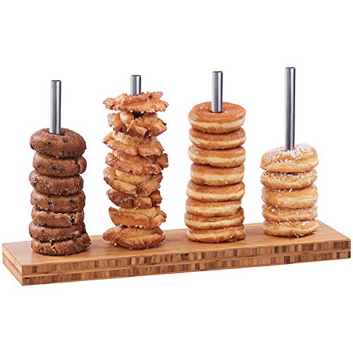 CAL-MIL 22008-4-60 25 x 7 x 13 Donut / Bagel Bamboo Display Holder