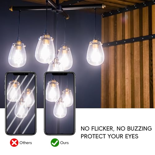 Image of Jensense Edison Bulbs E26 LED Bulb 60 Watt Equivalent, Vintage LED Light Bulbs CRI90+ ST19, Dimmable Clear Light Bulbs (5000K Daylight, 7 watt-8 Pack)