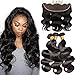Brazilian Body Wave 3 Bundles With Frontal Virgin Human Hair Weave And Ear To Ear Lace Frontal Closure With Baby Hair Free Part Natural Black