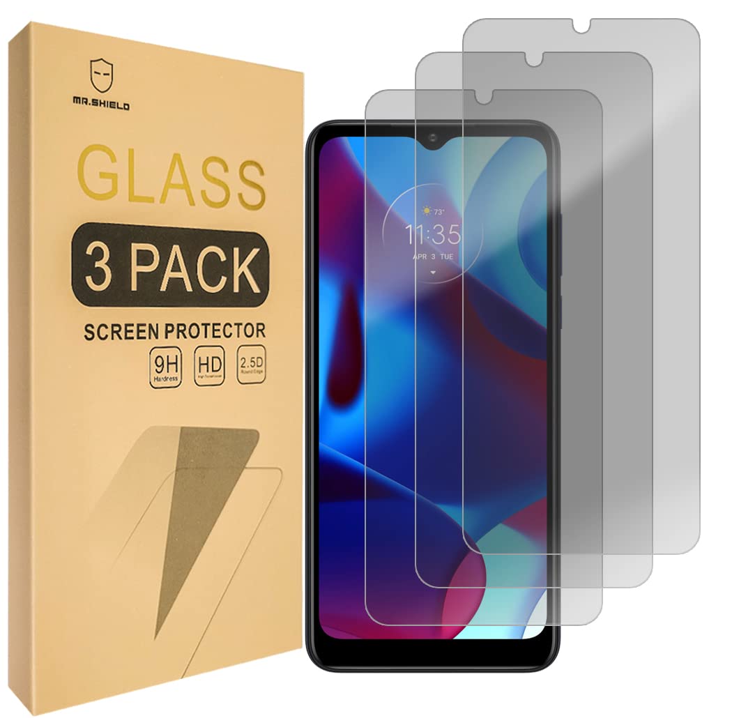 Mr.Shield [3-PACK] Privacy Screen Protector Compatible with MOTO G PURE [Tempered Glass] [Anti Spy] Screen Protector with Lifetime Replacement