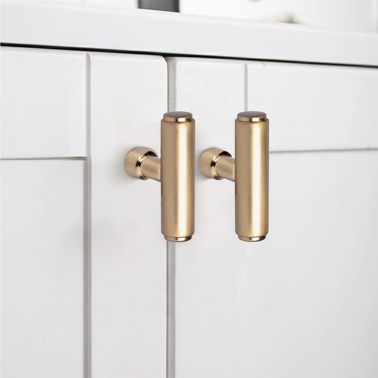 KHTUMEWARE-2 T-Bar Knob, Champagne Bronze, 2 in (50 mm), 6-Pack in Champagne Bronze — KHTUMEWARE