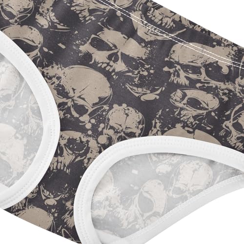 Little Girls' Soft Cotton Underwear Kids Breathable Comfort Skull Panties Briefs Toddler4