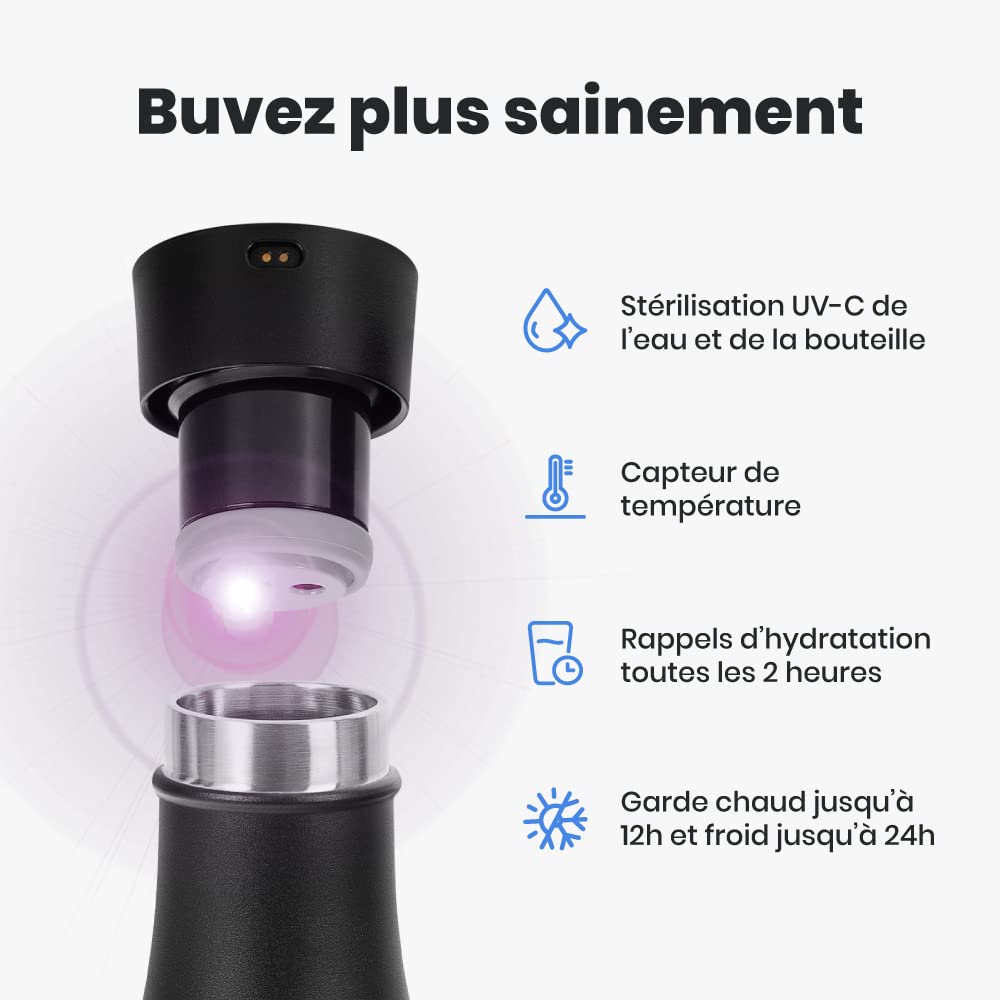 Noerden - Smart Water Bottle LIZ 350 - Roestvrij Stalen Zelfreinigende