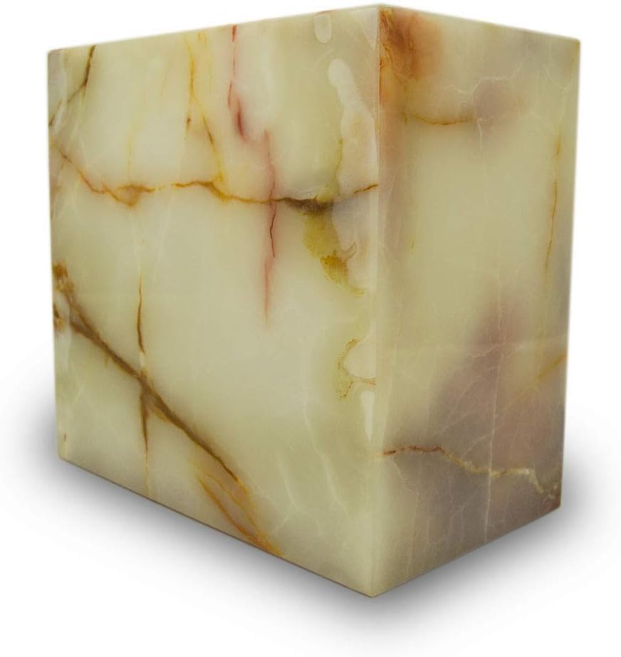 Alpine Hand-Carved Marble Cremation Urn for Human Ashes Adult Male or Female – Whispering Woods Burial Vault for Urns – Solid Marble Cremation Vault for Ground Burial – 8.5in Holds Up to 200 lbs