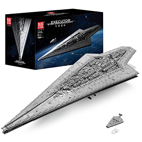 Mould King 13134 7588pcs Weltraumzerstörer, 1,34 Meter Langer St Star Destroyer Schlachtschiff Modellbausatz, Klemmblock…