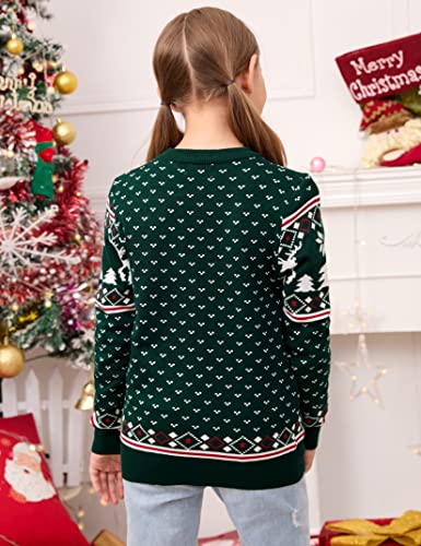 MISSKY Family Christmas Sweater Crew Neck Reindeer Snowflakes Knitted Pullover for Women/Men/Kids2