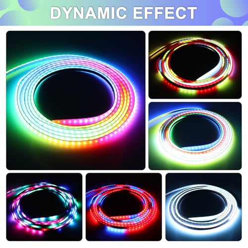 Tira LED COB WS2812B 3mm RGB 3.28ft con Controlador USB miniatura 5