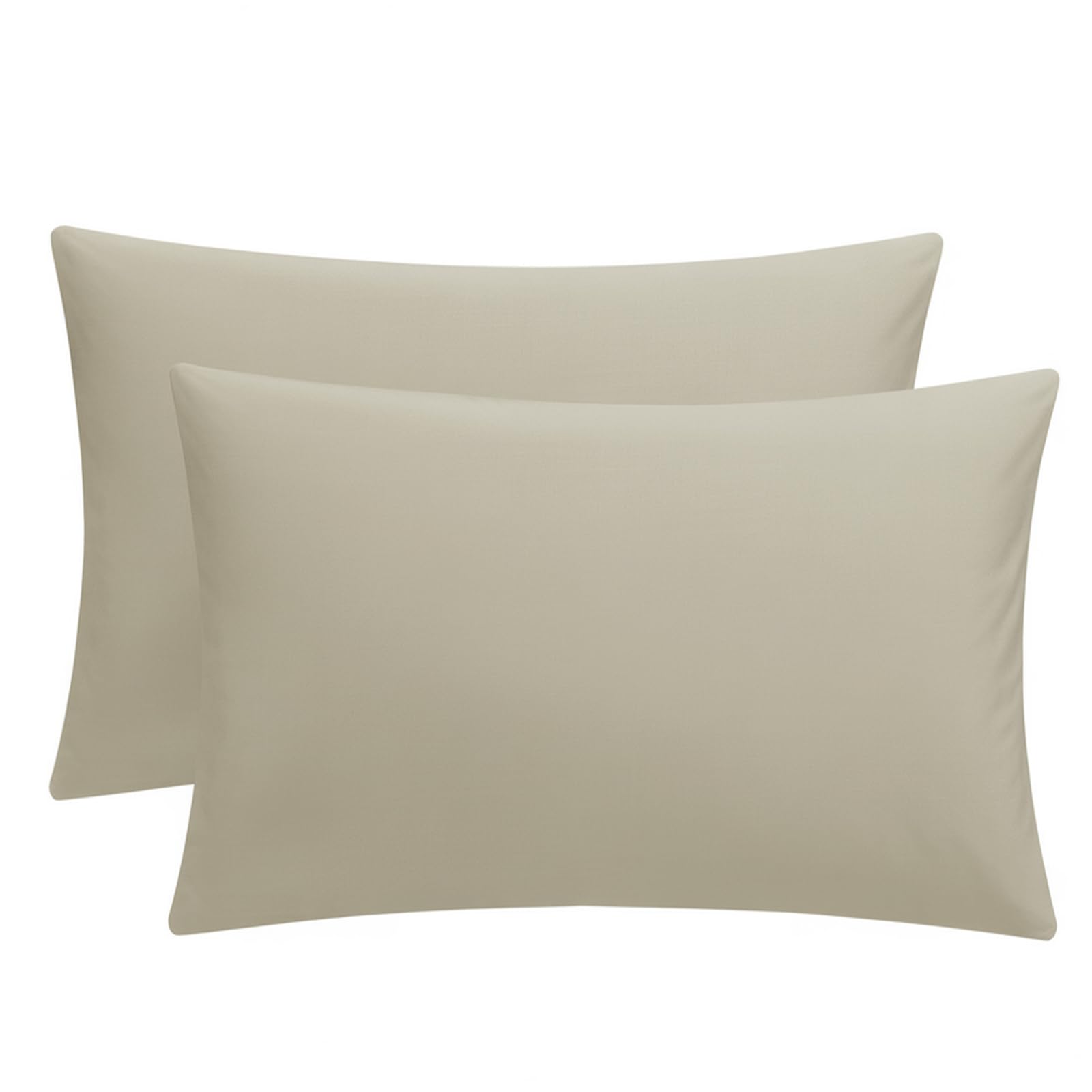 Tifschlaf Pillow Cases 2 Pack - Taupe Pillowcases Plain Pack of 2, Super Soft Brushed Microfiber Standard Queen Pillow Covers With Envelope Closure, 50x75 cm