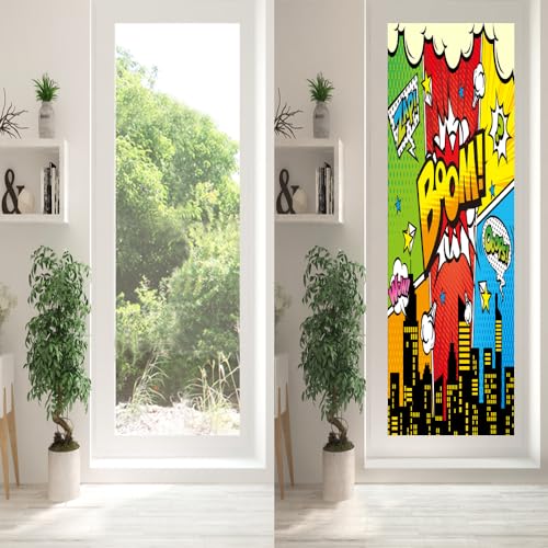 Vinilo decorativo para ventana estilo cómic años 70 23.6"x47.2" miniatura 3