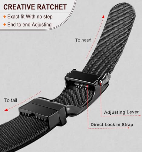 BULLIANT Men Belt-Reversible Ratchet Belt Stretchable for Gift Men Work Casual Golf 1 3/8"-Cut For Fit -2 In 1Belt(Black/Beige,34"-38" Waist Adjustable) - Image 5