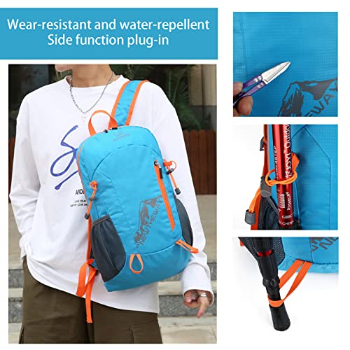 Mochila deportiva ligera plegable 20L Lywencom azul miniatura 3