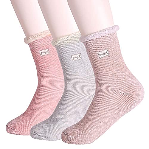 Womens Super Thick Wool Socks - Soft Warm Comfort Casual Crew Winter Socks (Pack of 3-5), Multicolor2