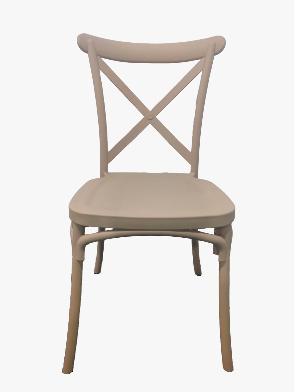 Silla Crossback polipropileno diseño eventos beige 90 x 48 x 49 cm