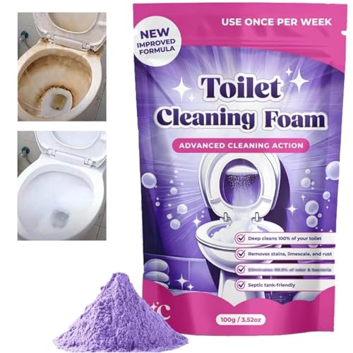 Fizzclean Toilet Cleaner,Fizz Clean Toilet Cleaning Foam,Touch Free Fizzy Foam Toile/t,Toile/t Cleaning Foaming Powder,Fizz Clean T/oilet Cleaner,Limescale Remover Powder,T/oilet Bowl Cleaner