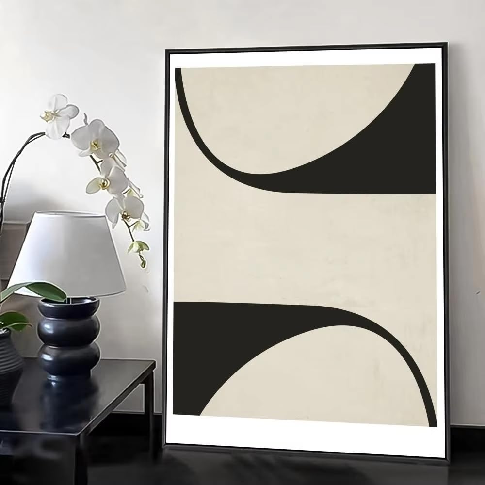 DFZEWKI Black and White Artwork Poster Contemporary Aesthetic Art Minimalist Wall Decor for Modern Home Creative Spaces(30x40cm(12x16in)/No frame)