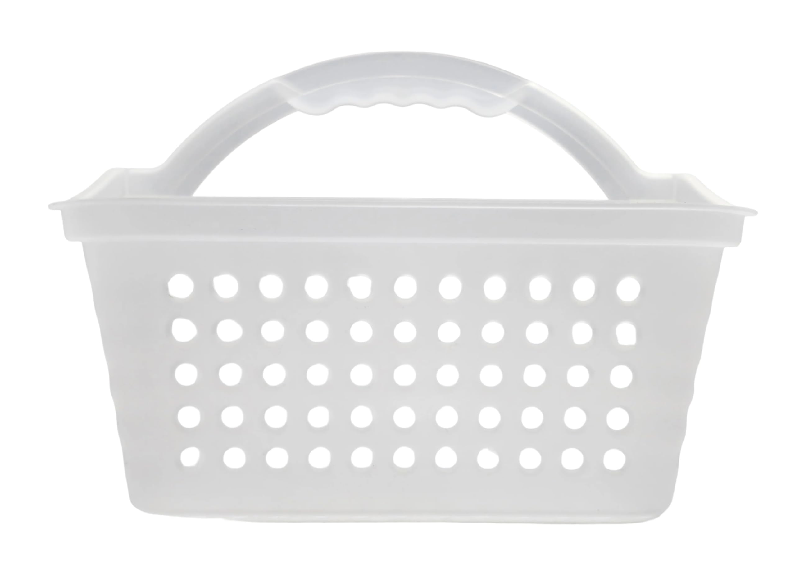 Frosted Plastic Small Portable Shower Caddy - Drainage Design Storage Basket for College Dorm Gym Travel Use