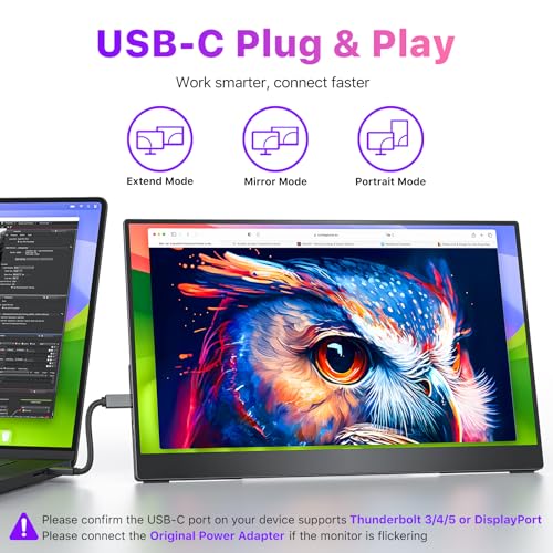 Image of cocopar Portable Monitor 15.6 Inch 4K UHD 60Hz 145% sRGB Travel Monitor with Speaker HDMI USB-C Second Screen for Laptop MacBook Surface PC Xbox PS4 /5, VESA Mountable, with Kickstand