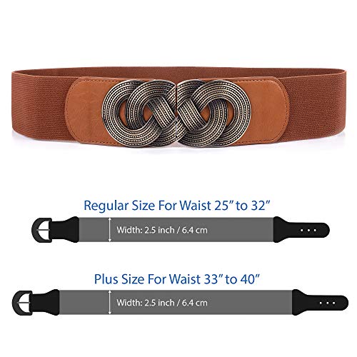 Sugar Shore Women‘s Elastic Belt Retro Style Stretchy Wide Waist Cinch Belts Fashion Accessary For Plus Size Dress4