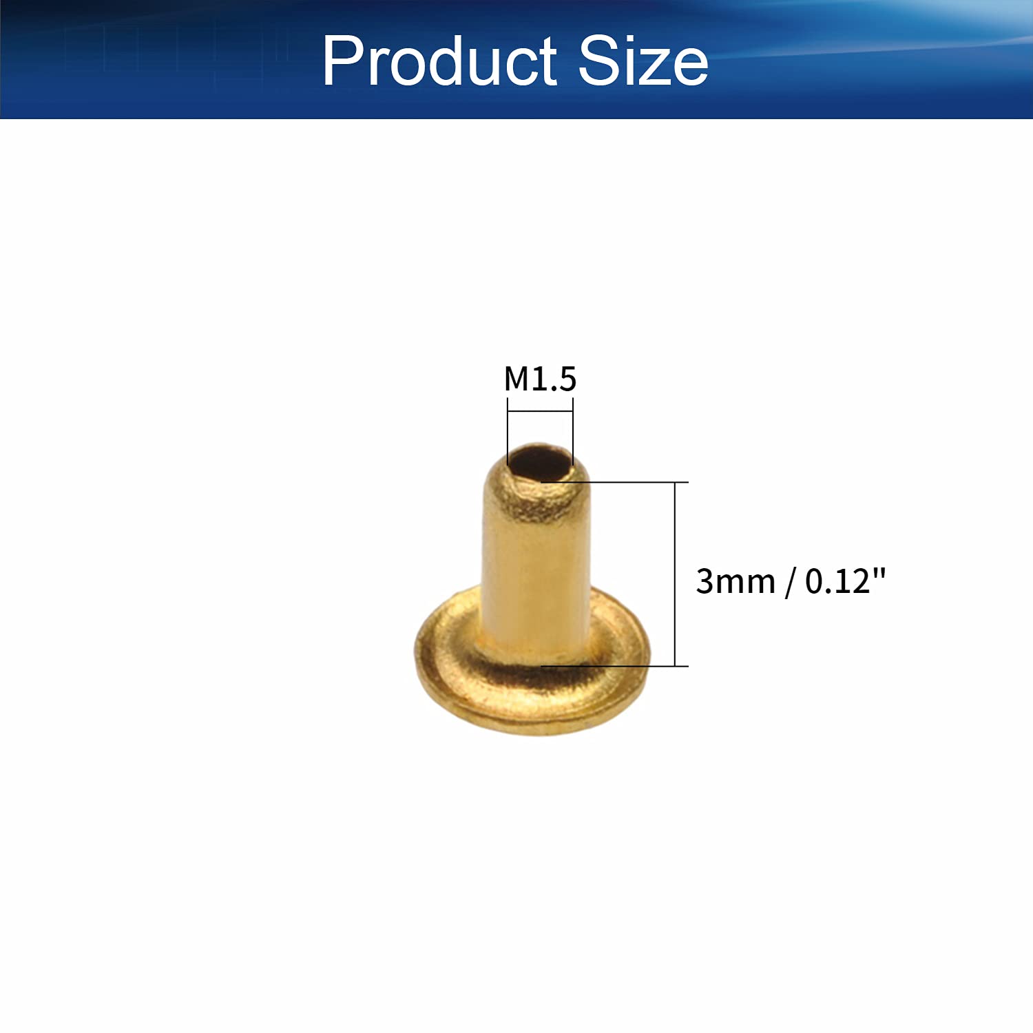 3mm Eyelets 200pc Copper Hollow Rivets - 2.5mmx For Leather, Fabric ...