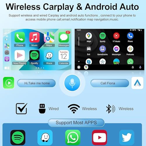 Autoradio Android 15 multifonction avec commande vocale et caméra de recul pour VW Multivan T5