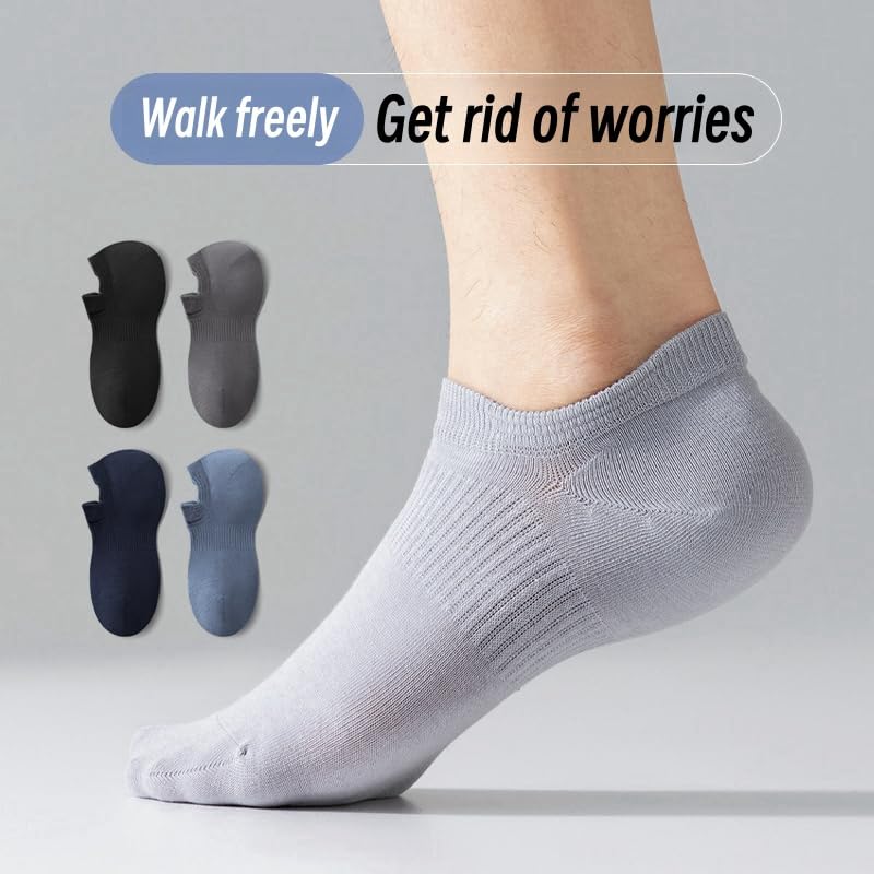 Moisture-Wicking Cotton No-Show Socks 8-Pack - Gym/Yoga/Running, Non-Slip Cushioned Breathable (Fits 8-12/10-14)4