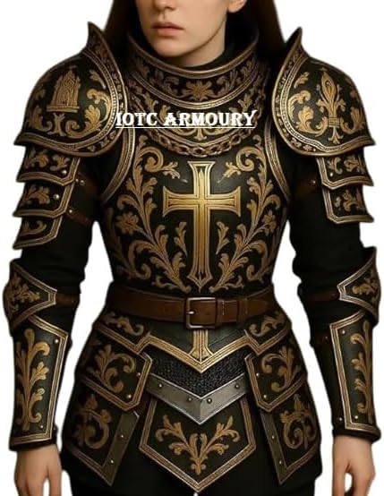 Medieval Fantasy Brave Lady Blackened Royal Queen costume-Half Body Lady Armor Suit, Renaisance, LARP,Halloween, Cosplay Replica Female Costume