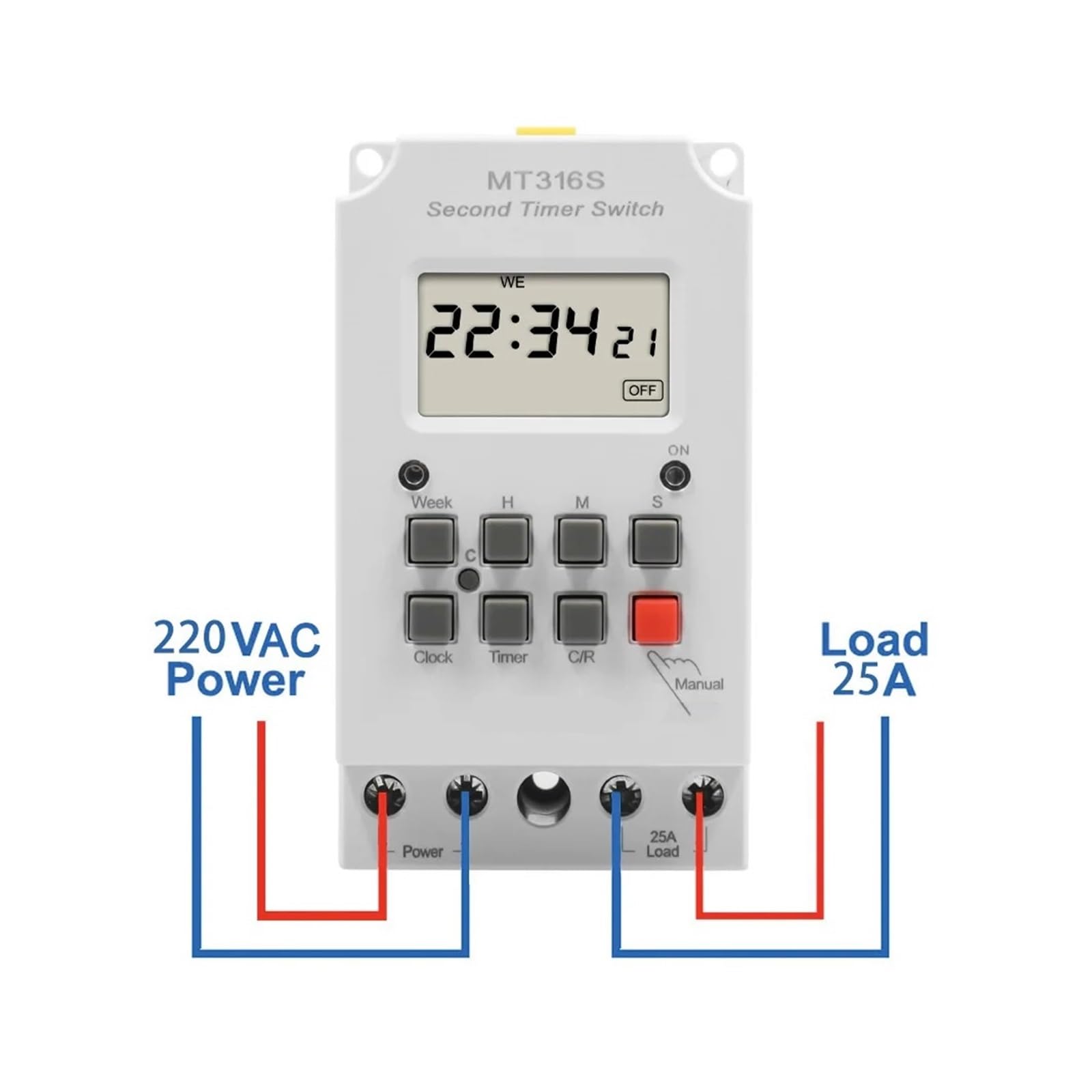 220 V AC 25 A DIN-Schiene programmierbare Zeitschaltuhr MT316S automatische multifunktionale elektronische digitale Zeitschaltuhr