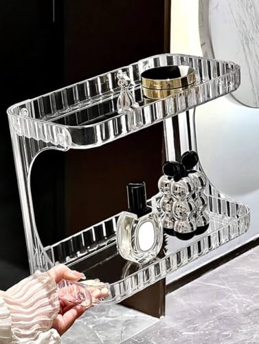 Organizador Multiuso Prateleira 2 Andares Maquiagem Cosméticos Banheiro Cozinha