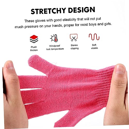 NOLITOY 24pairs Boy Girl Knit Gloves Boys and Girls Gloves Winter Warm for and3