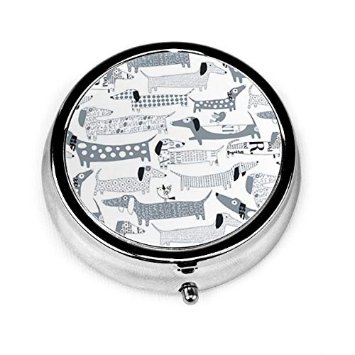 成長したダックスフント犬 ピルケース 薬ケース サプリメントケース 携帯用 習慣薬箱 薬入れ コンパクトシール付き