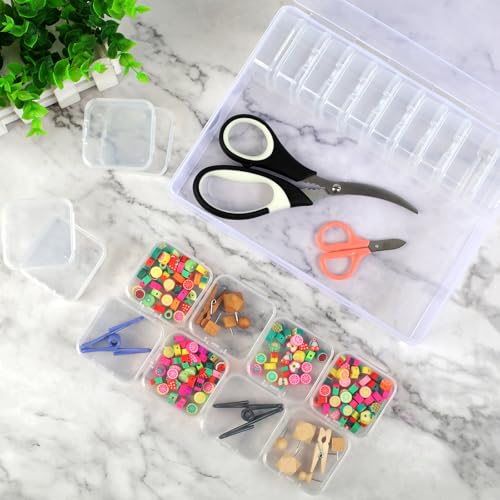 Image of HXSEMAYIG 31PC Bead Organizer Box, Small Plastic Cases, Mini Clear Storage Containers (2)