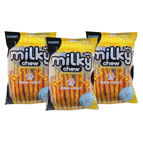 Image of Milky Chew Dog Treats Real Chicken and Milk Protein Rich Dog Snacks Healthy Chewy Dog Treats for Puppies & Adult Dogs Calcium Rich Training Reward Treats (Pack of 3, Cheese & Chicken Sticks)