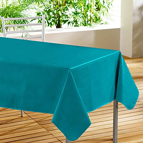 Douceur d'Intérieur, Nappe Rectangle (140 x 240 cm) Declino Bleu, PVC Imprimé
