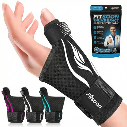 Fitsoon Thumb Wrist Brace | Upgraded Thumb Spica Splint Stabilizer Pain Relief Night Support for De...