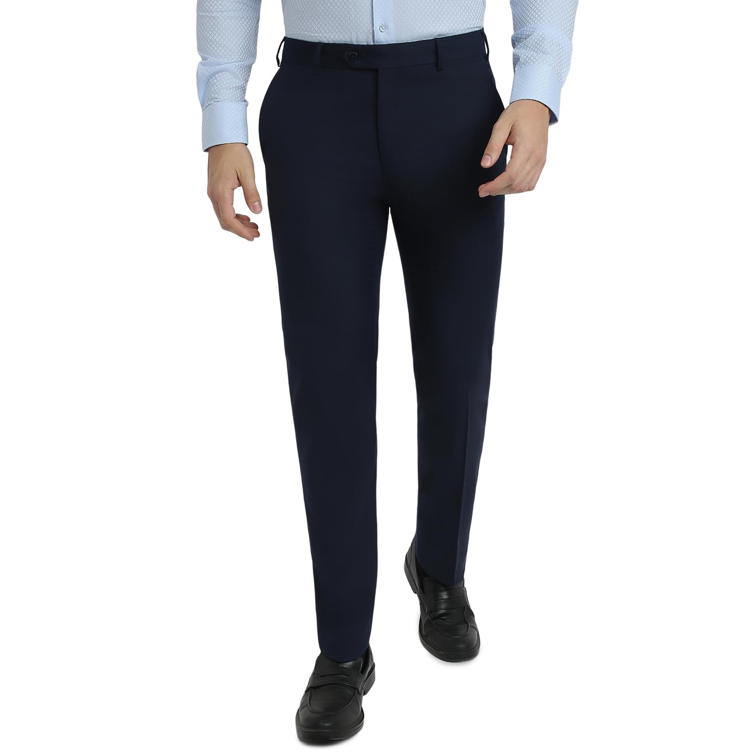raymond Men Contemporary Fit Structure Pattern Poly Wool Blend Flat Front Formal Trouser-picture-33