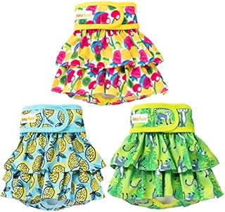 INNSFURR Dog Diapers Female for Heat Cycle Dog Period, Reusable Washable Dog Diapers (Pack of 3), Highly Absorbent with Strong & Flexible Velcro Small (Newborn-13.5” Waist)