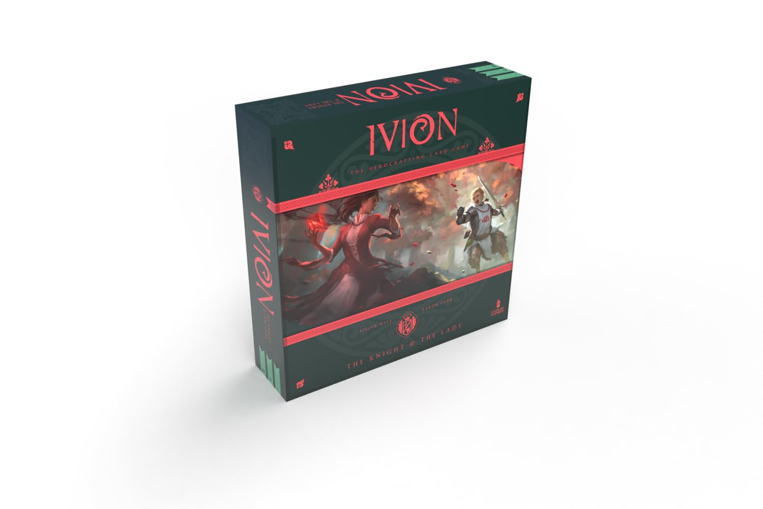 IVION: The Knight and The Lady | APE Games | Board Game | 2 Players | 20-60 Minutes | Ages 14+ | Fantasy | Hero Dueling | Deck Building | Cross Compatible | Season 1 | Aislyn Hall and Aaron Shaw