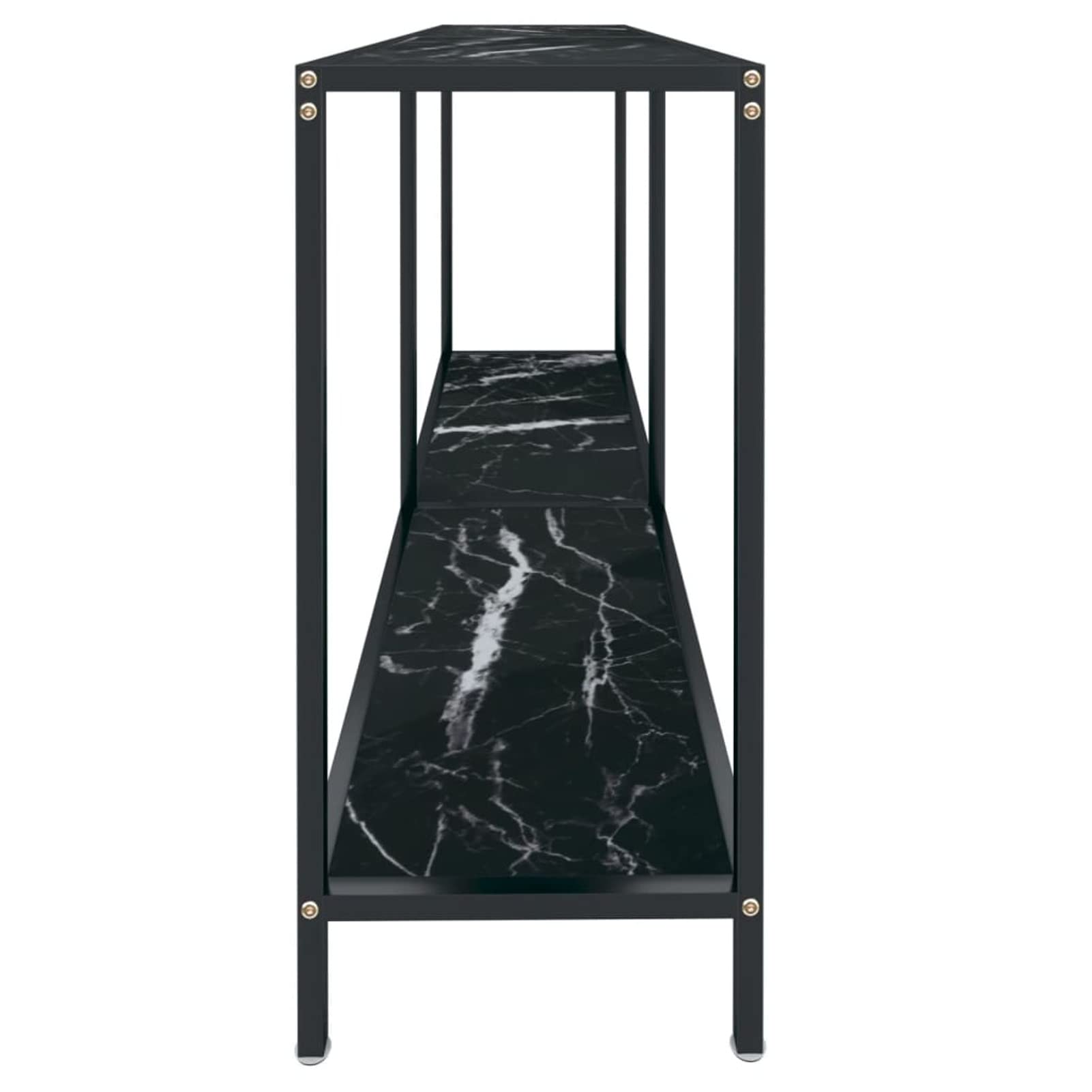 Homgoday Console Tafel Zwart 140x35x75,5 cm Gehard Glas, Entry Tafel Slanke Sofa Side End Tafel Sofa Tafel voor Woonkamer, Slaapkamer Hal Entree Bureau