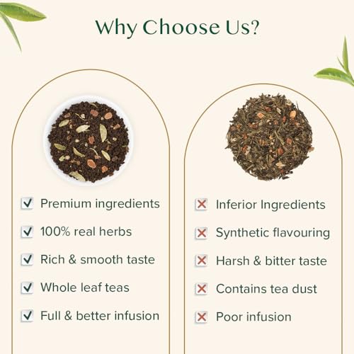 Image of VAHDAM Earl Grey Masala Chai - High Caffeine, Non GMO, Gluten Free | Citrusy Earl Grey Tea Leaves w / Pure Bergamot Oil | Brew Hot, Iced or Chai Latte | Vacuum Sealed Pack (50 Cups /3.53 oz)
