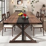 Hlivelood 71' Farmhouse Dining Table for 5 6 8 People, Rectangular Kitchen Table W/Thickness Waterproof Wood Grain Tabletop (Brown, 71 x 35.4 x 30 in)