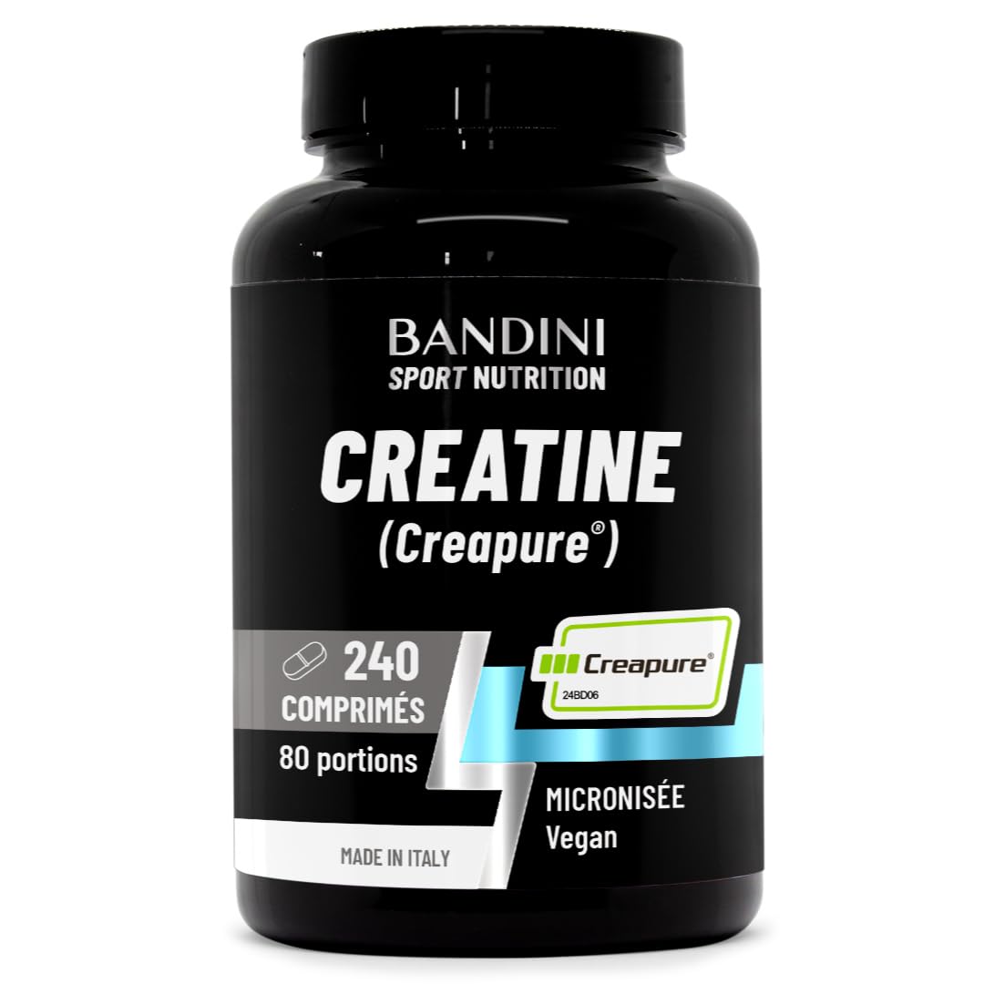 Bandini® Creatine CREAPURE® Monohydrate 240 Comprimés 3000mg par dose - | Entraînement, Sport, Gymnastique et de Pré-Entraînement - Monohydrate de Créatine pour l'ATP et la Récupération - 100% Vegan